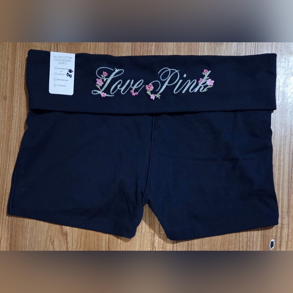 Victoria's Secret PINK All Day Cotton Foldover Bike Shorts Size L